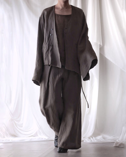 collarless jacket