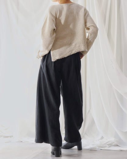 waffle bias pullover