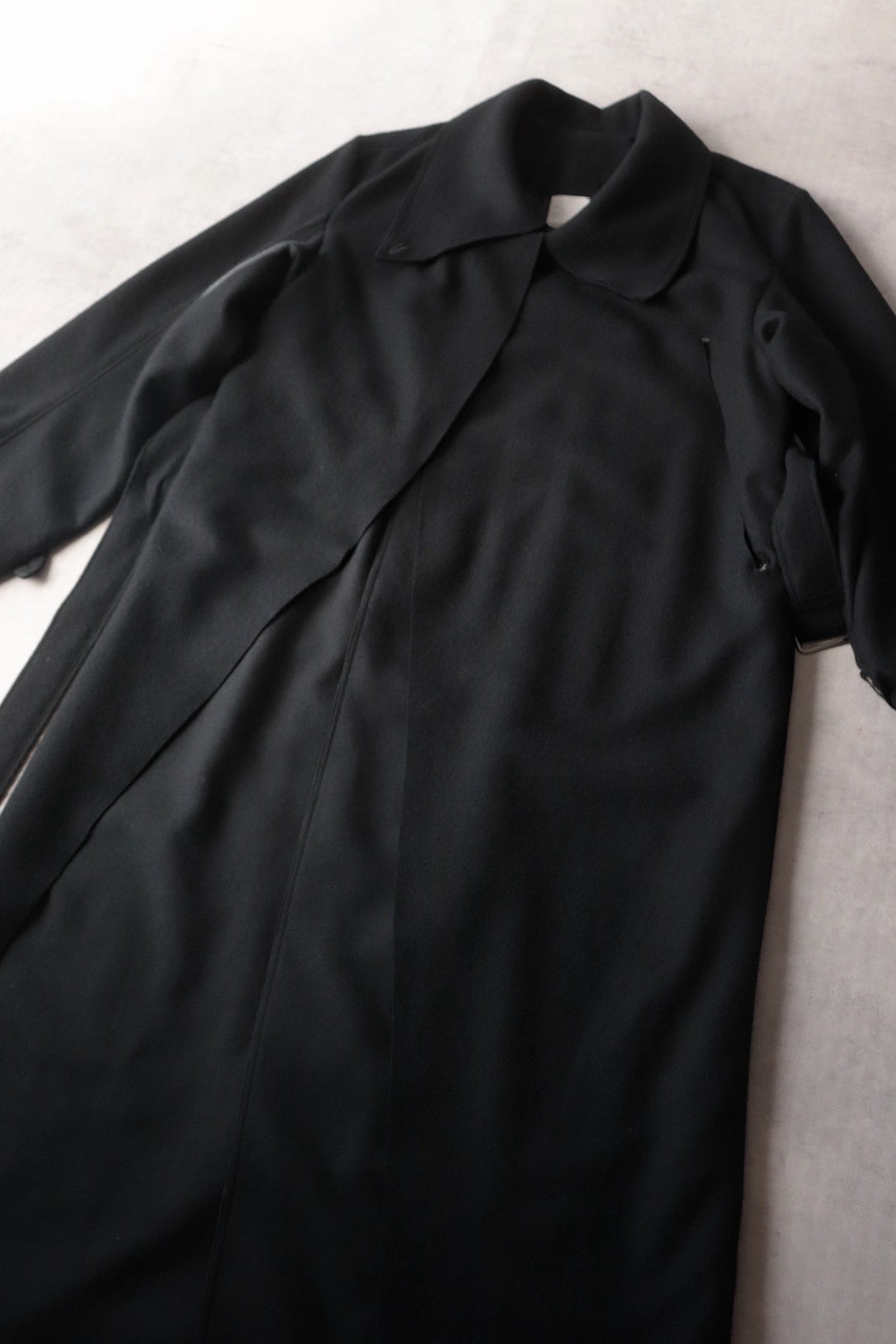 melton&gabardine layered coat