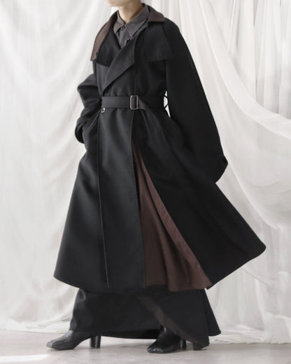 wool melton asymmetry coat