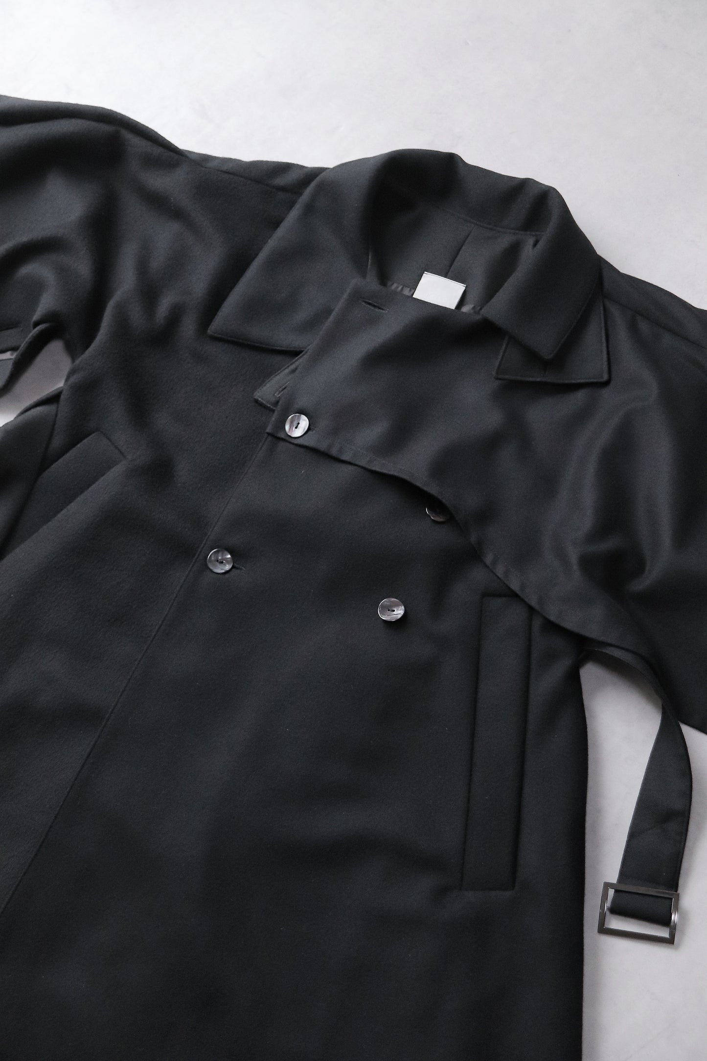 wool layered trench coat