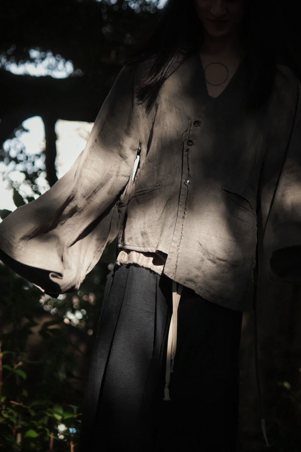 collarless jacket