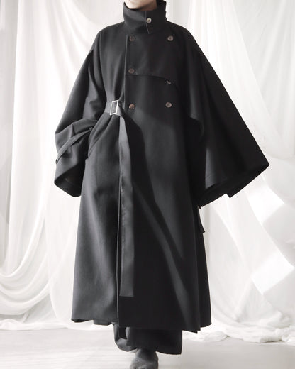 wool layered trench coat
