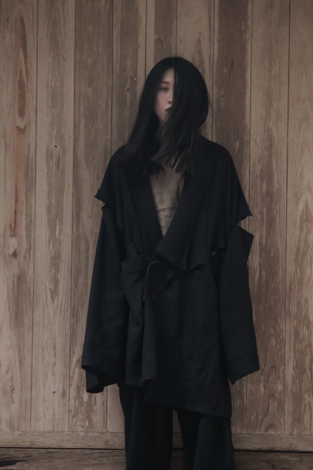 mid-length slit haori
