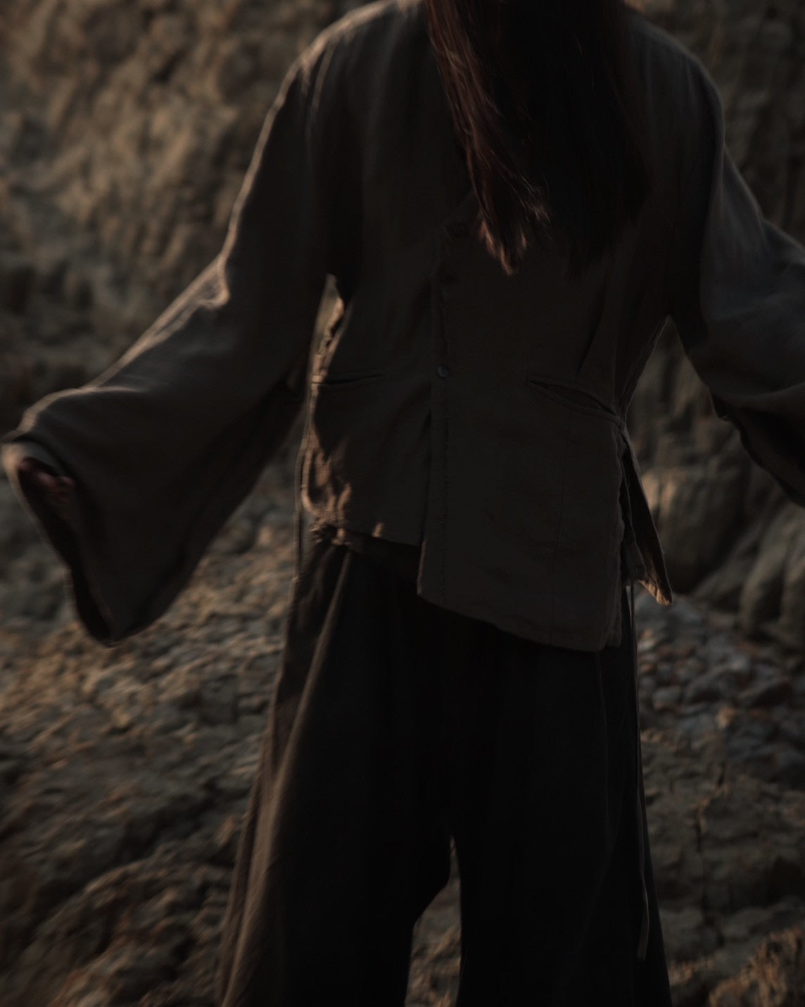 collarless jacket
