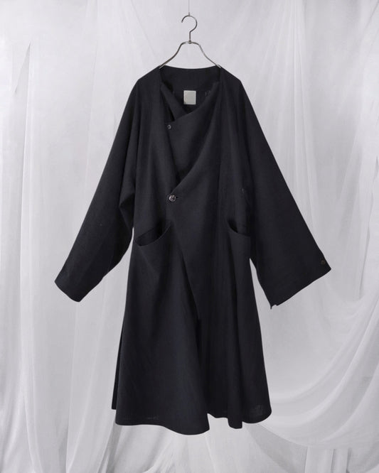 linen 3way collar gown
