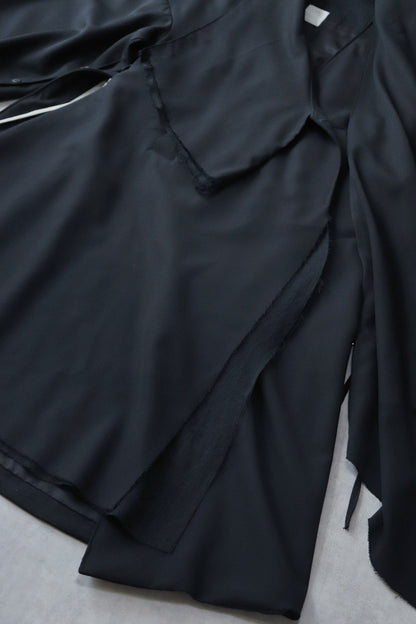 layered frayed coat