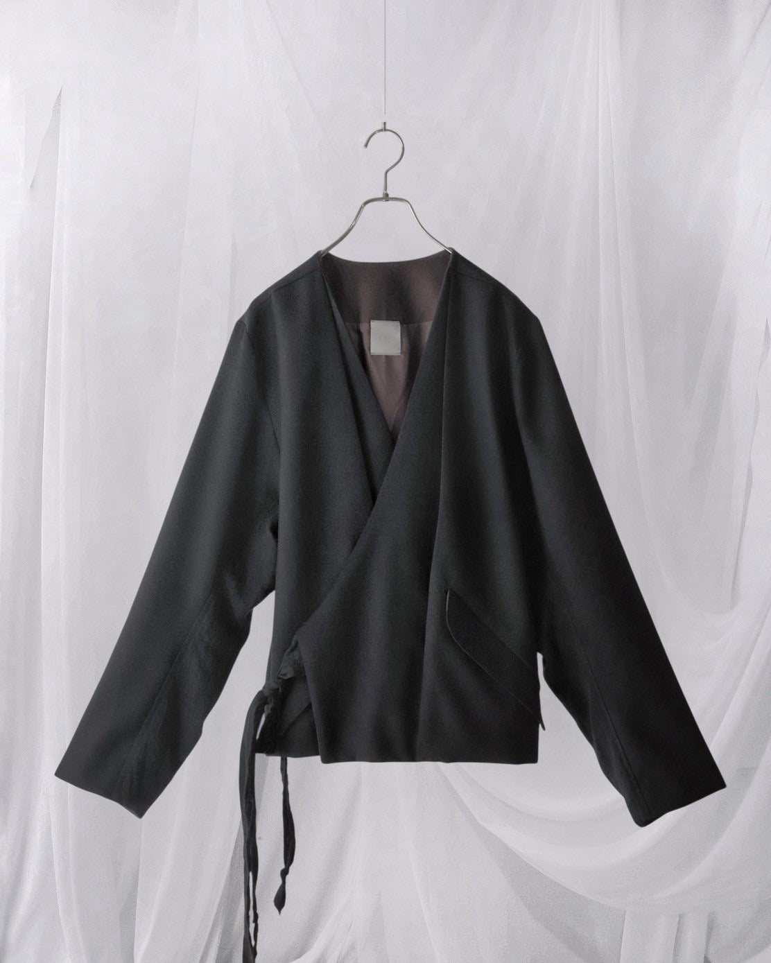 collarless tailored jacket