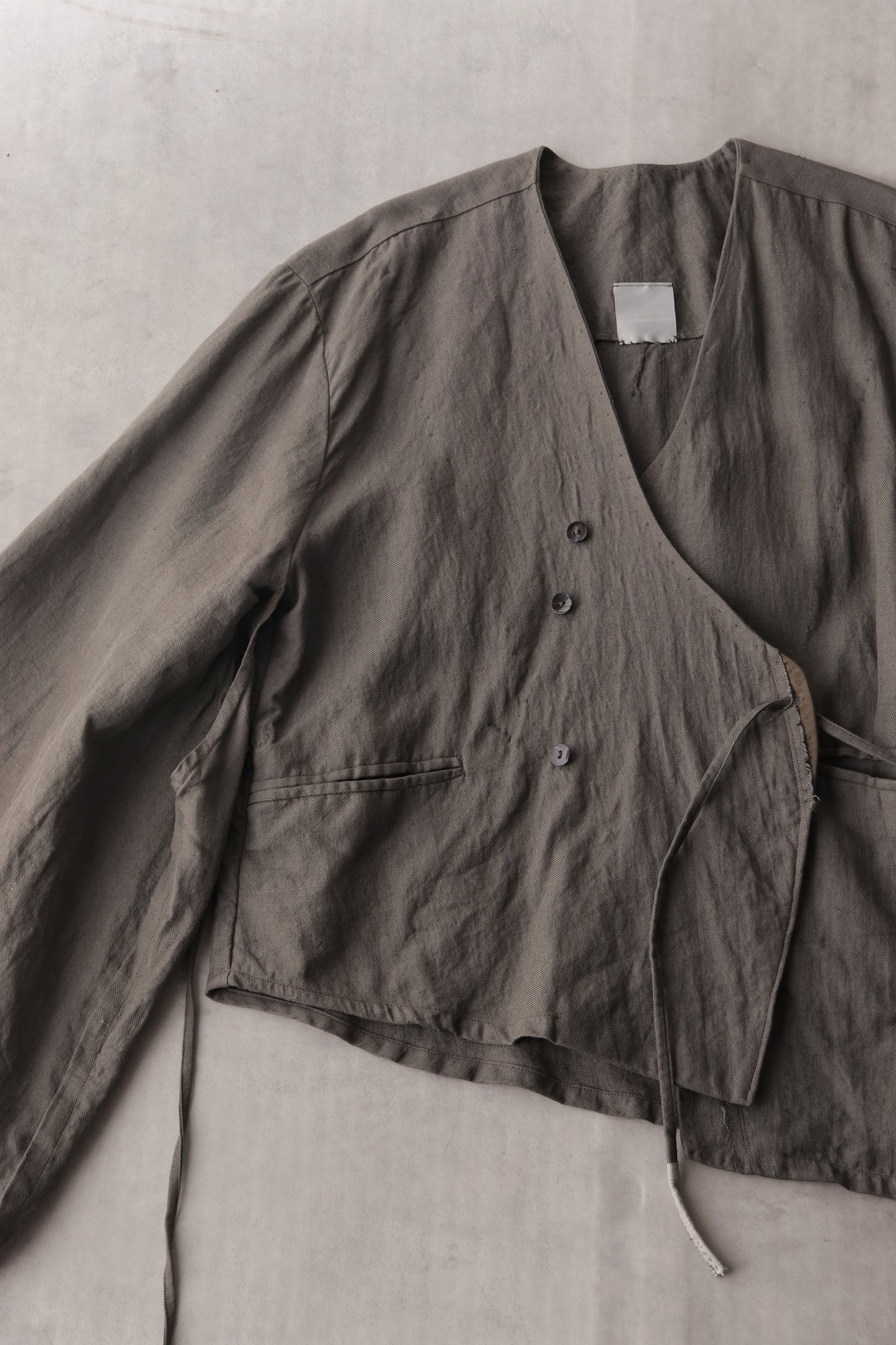 collarless jacket