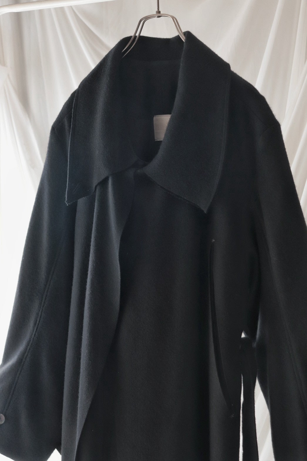 melton&gabardine layered coat