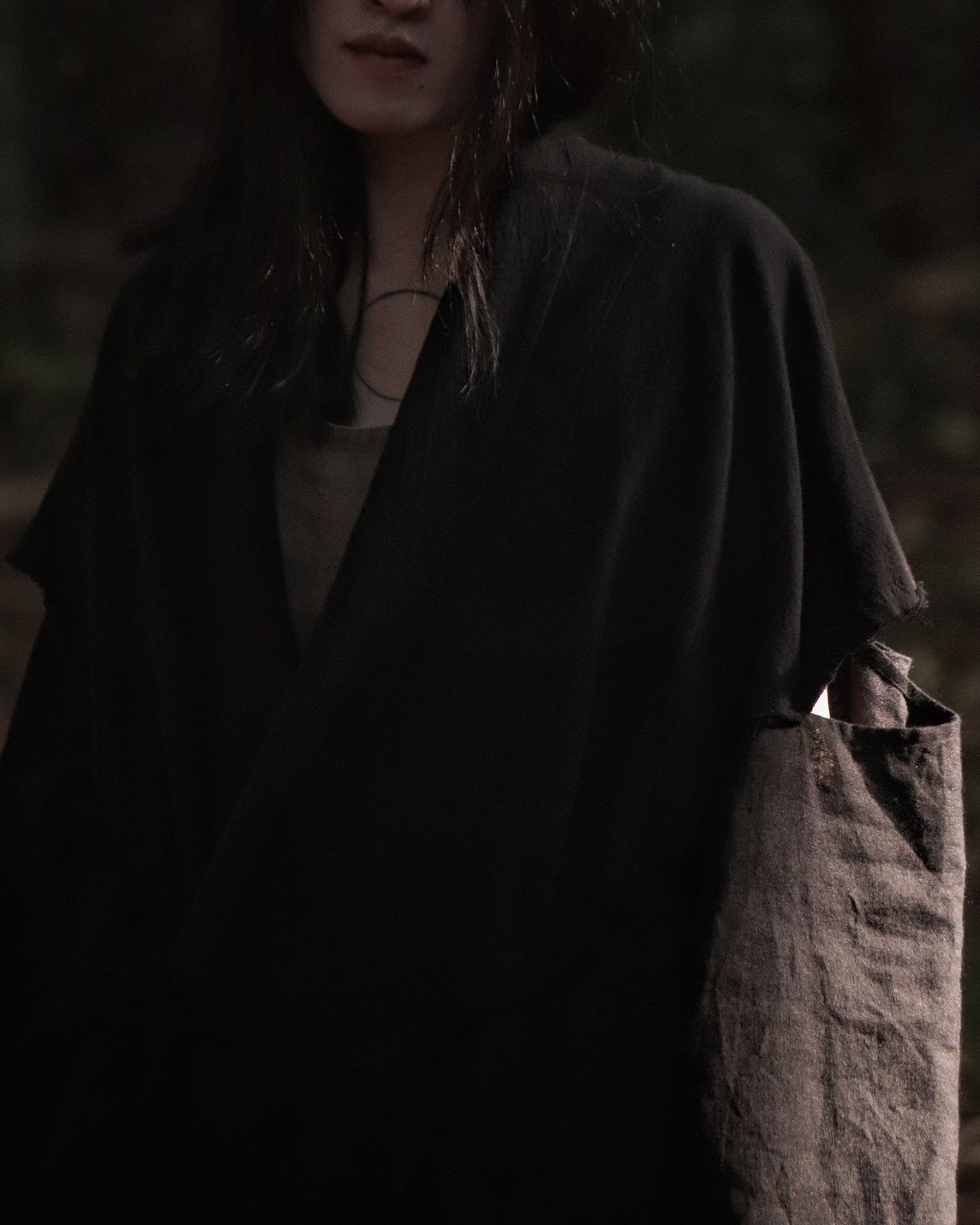 mid-length slit haori