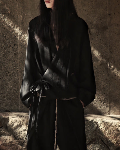 collarless tailored jacket
