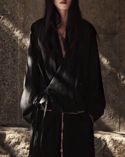 collarless tailored jacket