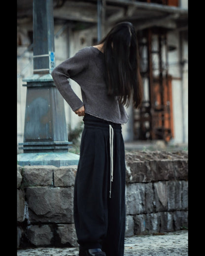 asymmetry tuck easy pants