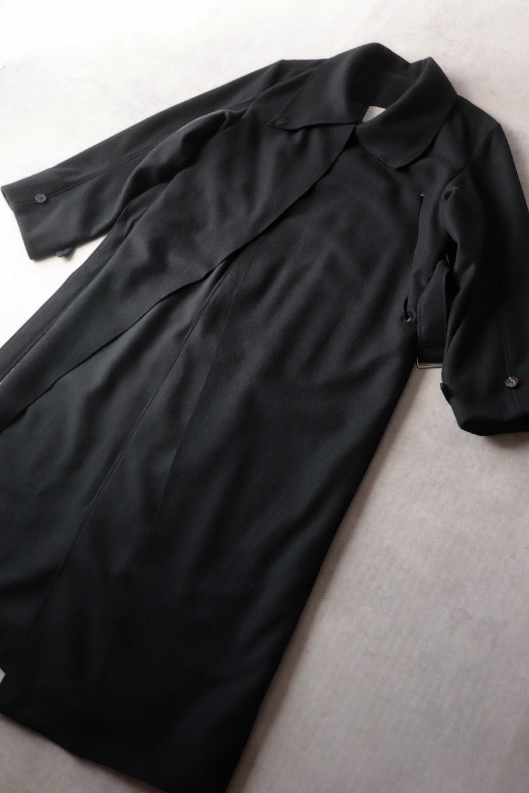 melton&gabardine layered coat