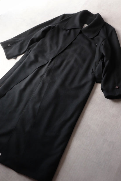 melton&gabardine layered coat