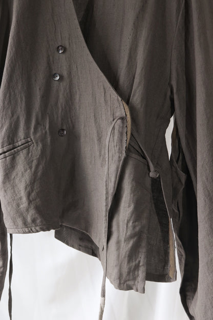 collarless jacket
