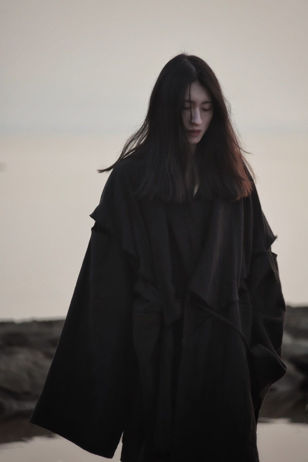 mid-length slit haori