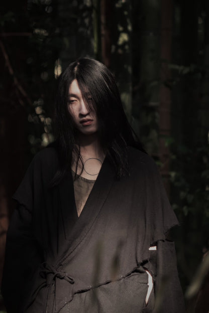 mid-length slit haori