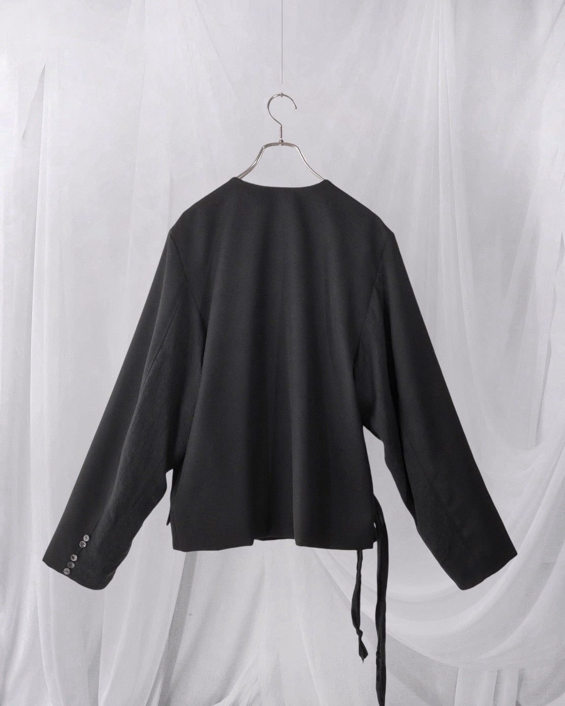 collarless tailored jacket