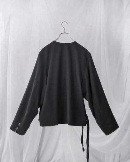 collarless tailored jacket