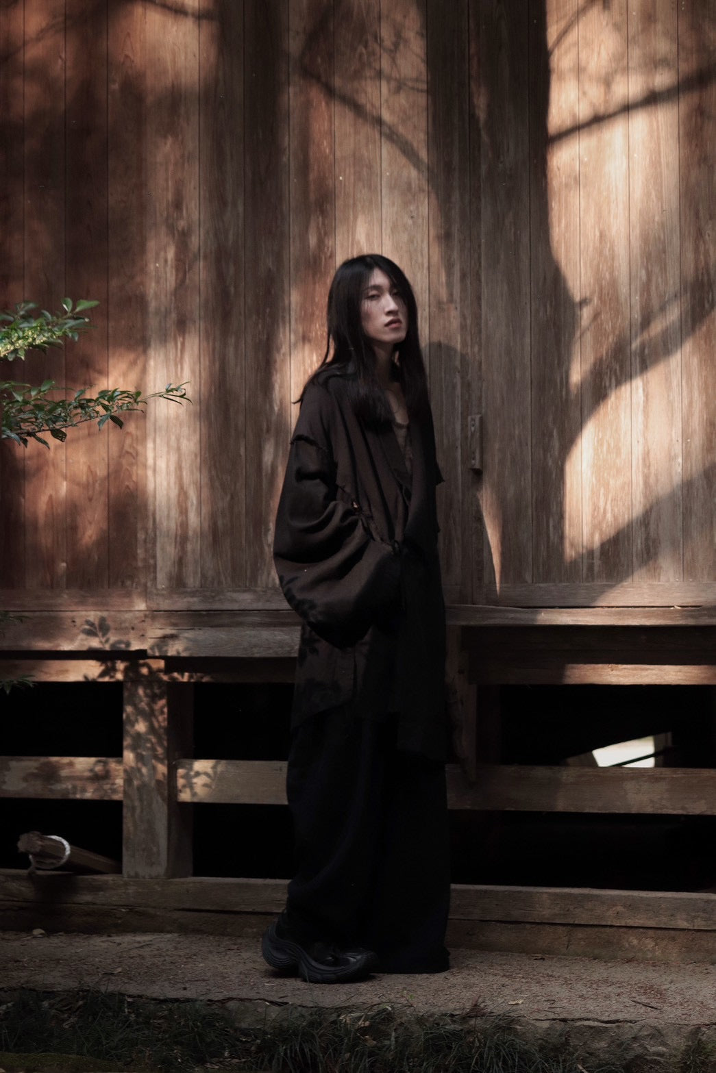 mid-length slit haori