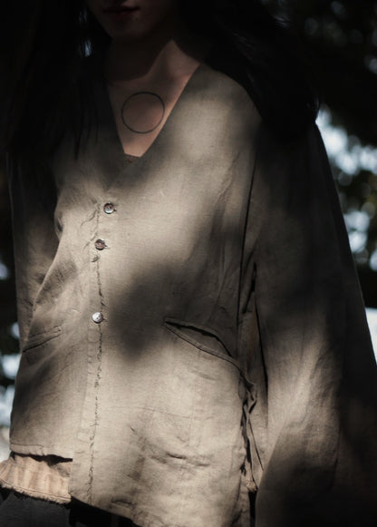 collarless jacket
