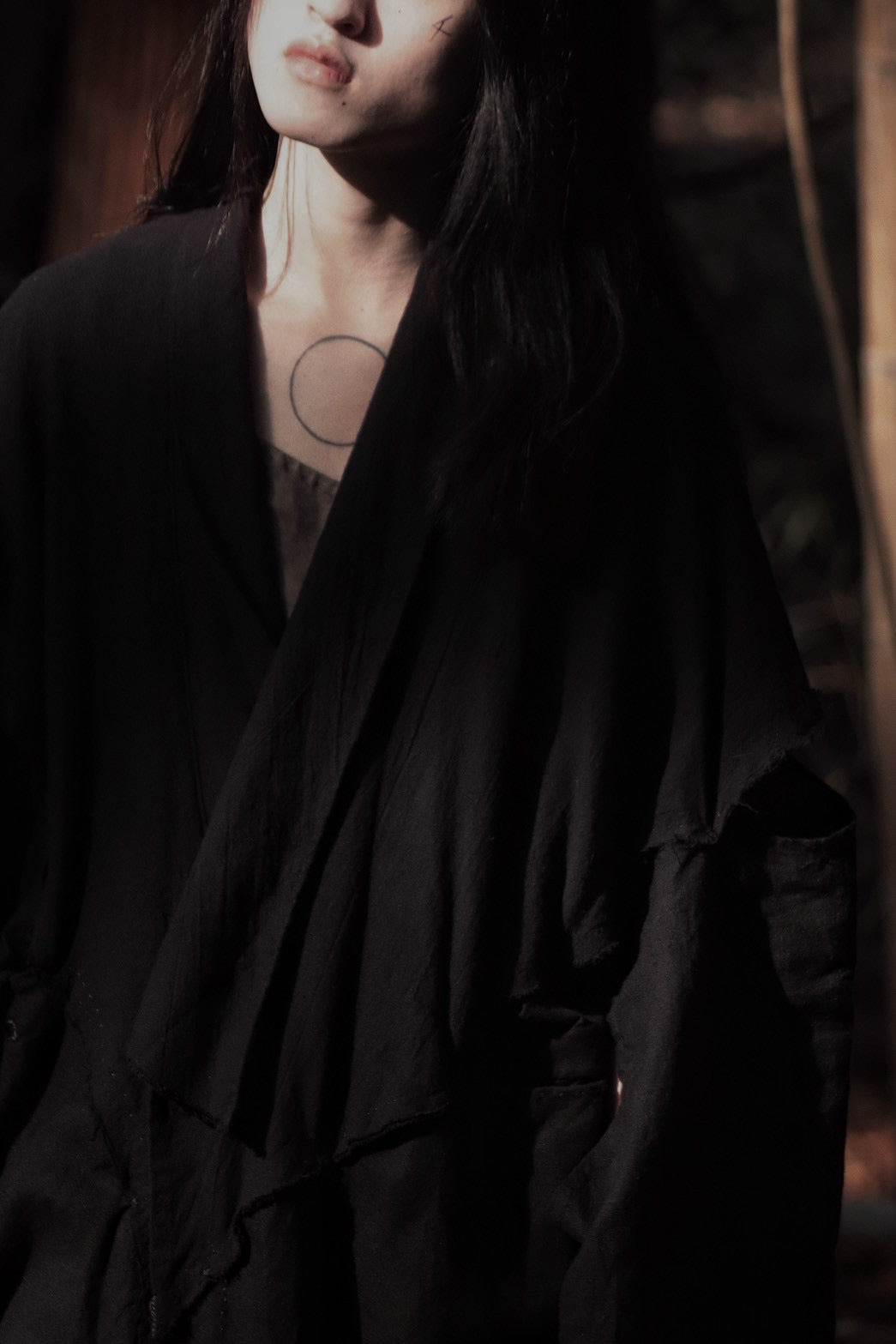 mid-length slit haori