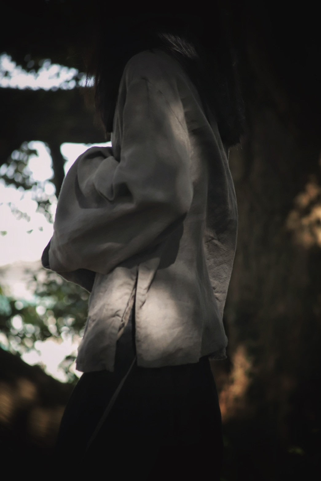 collarless jacket