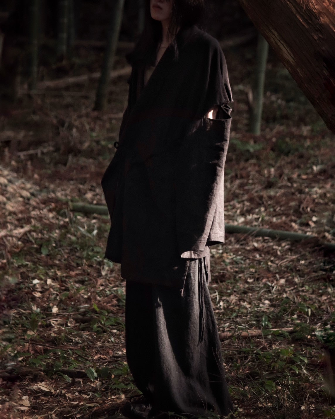 mid-length slit haori