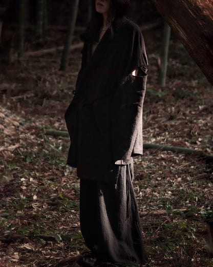 mid-length slit haori
