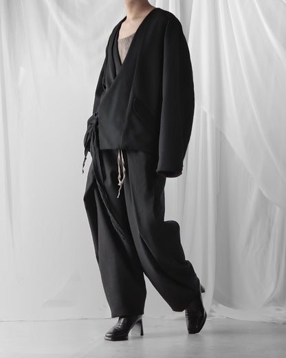 collarless tailored jacket
