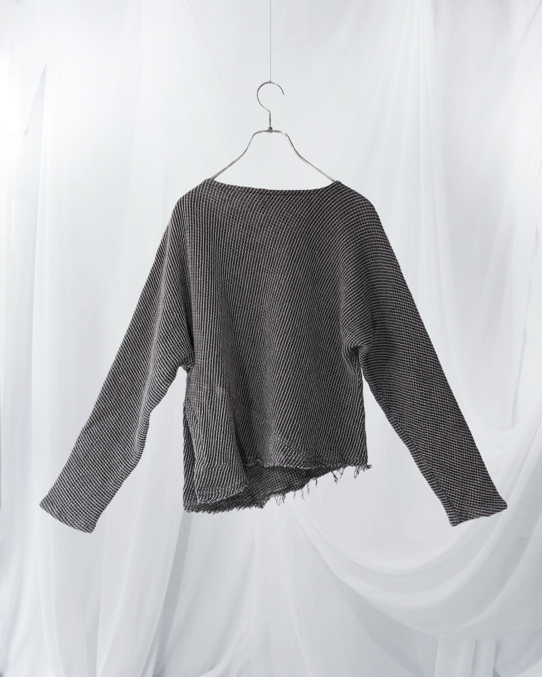 waffle bias pullover