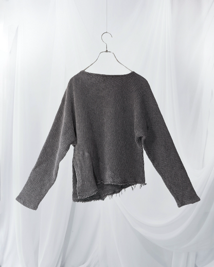 waffle bias pullover