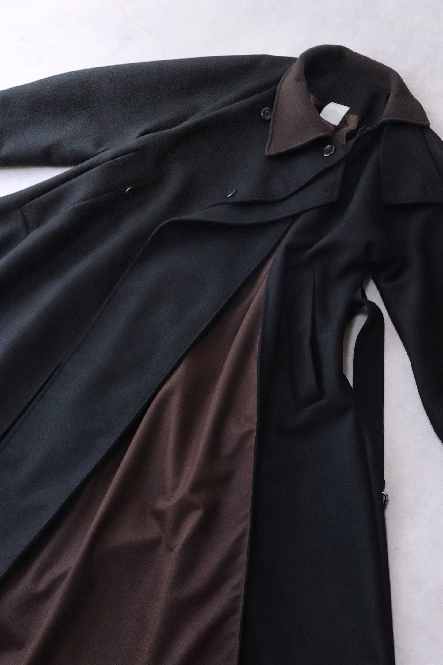 wool melton asymmetry coat