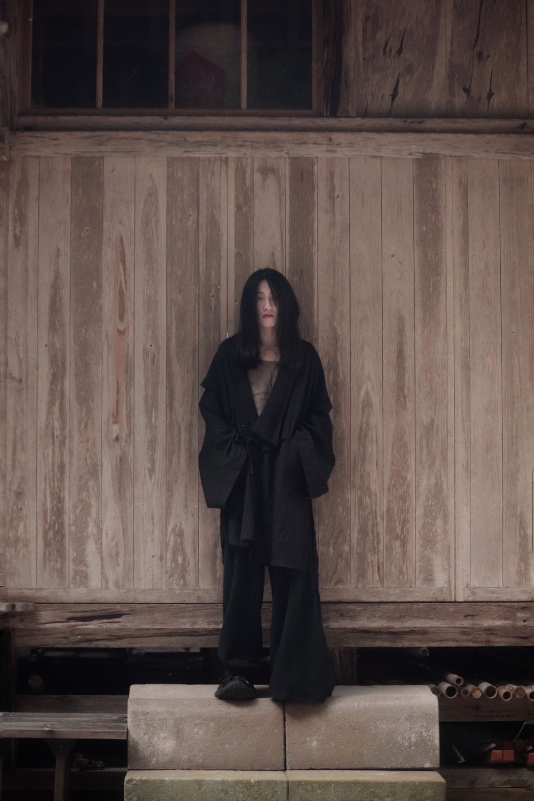 mid-length slit haori