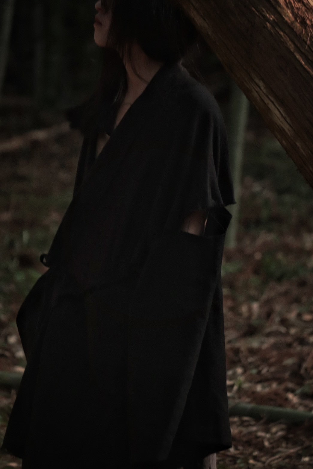 mid-length slit haori