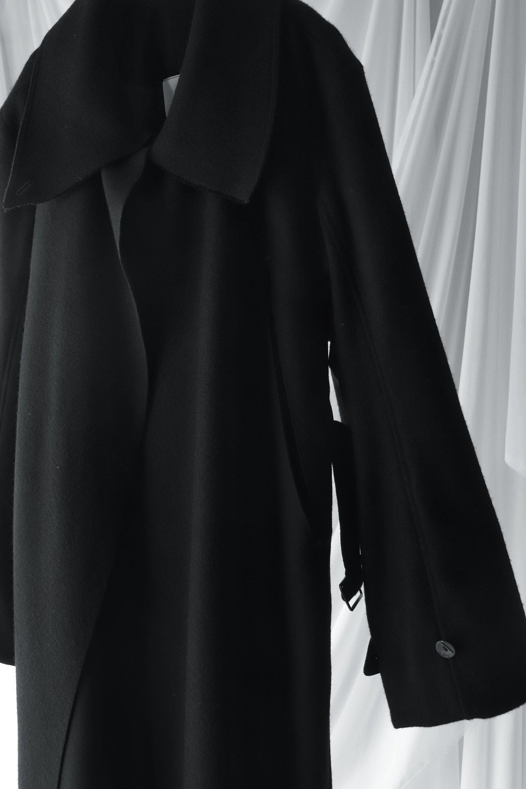melton&gabardine layered coat