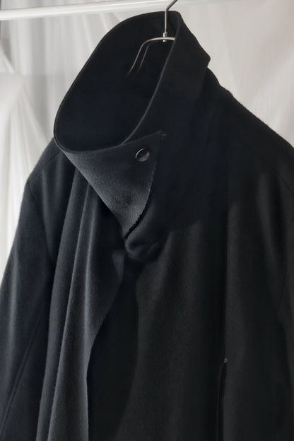 melton&gabardine layered coat