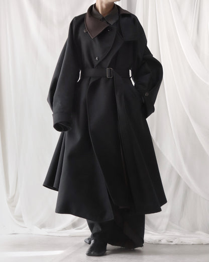 wool melton asymmetry coat