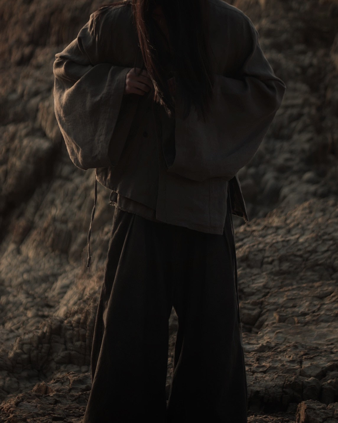 collarless jacket