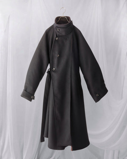 wool melton asymmetry coat