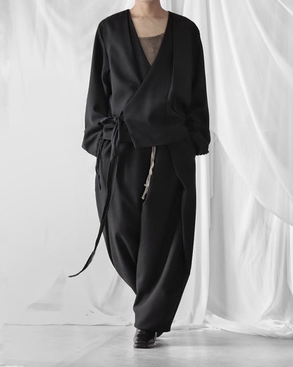 collarless tailored jacket