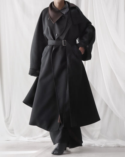 wool melton asymmetry coat