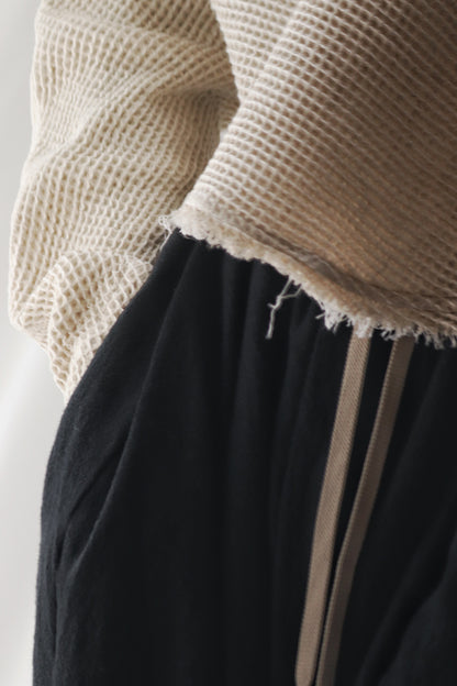 waffle bias pullover