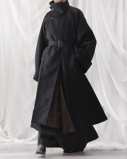 wool melton asymmetry coat