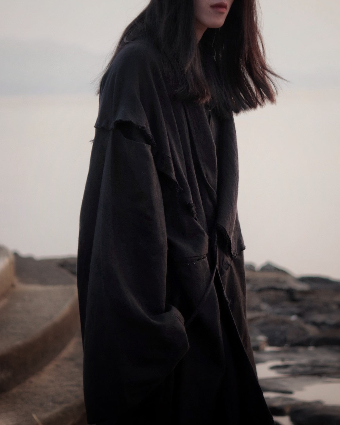 mid-length slit haori