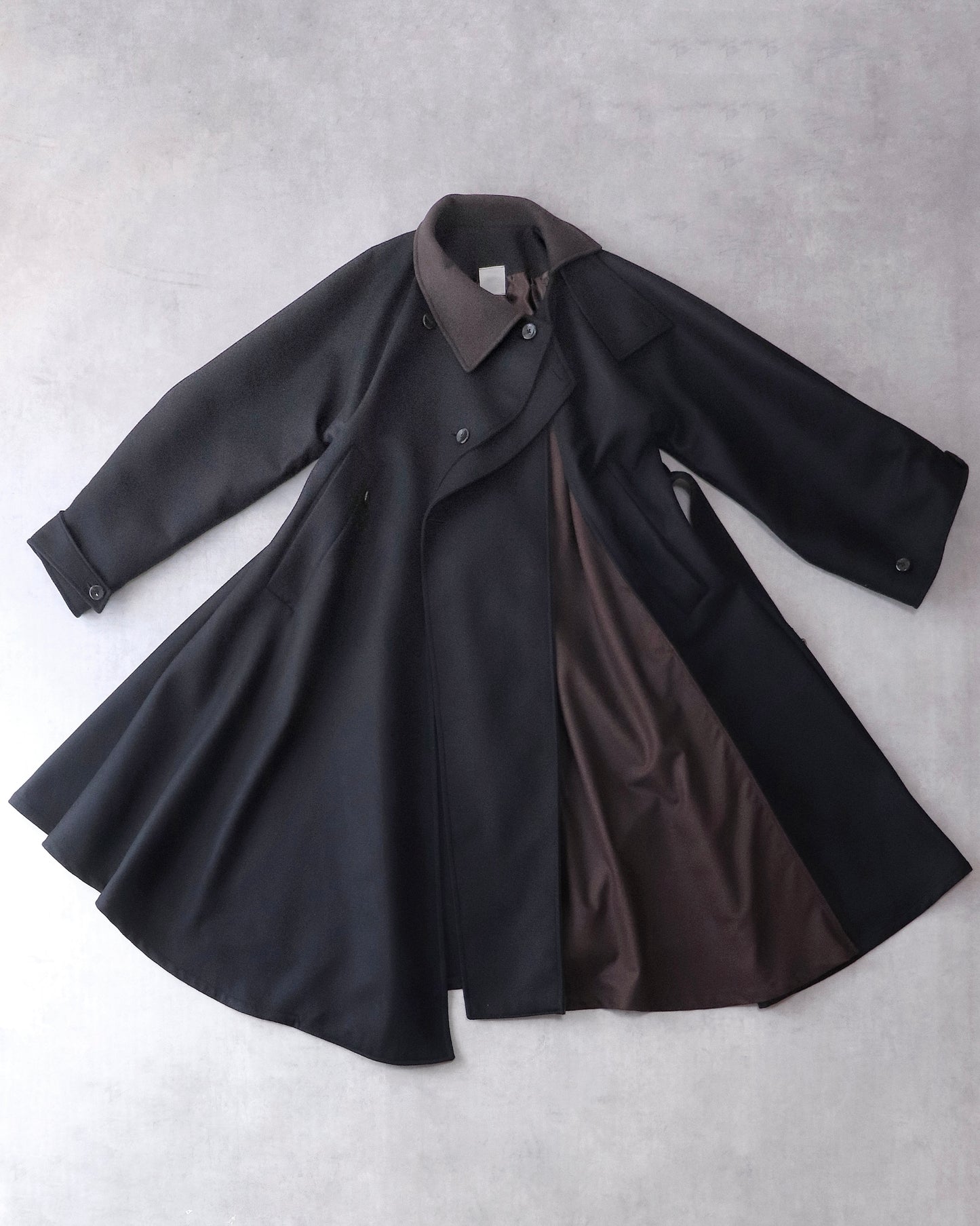 wool melton asymmetry coat