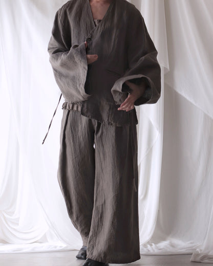 collarless jacket