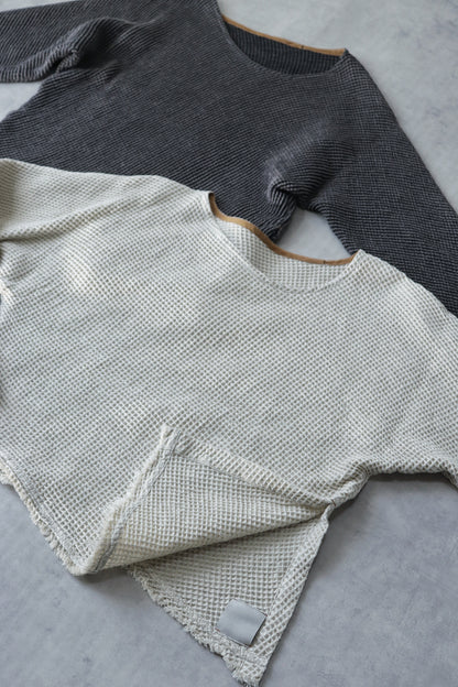 waffle bias pullover